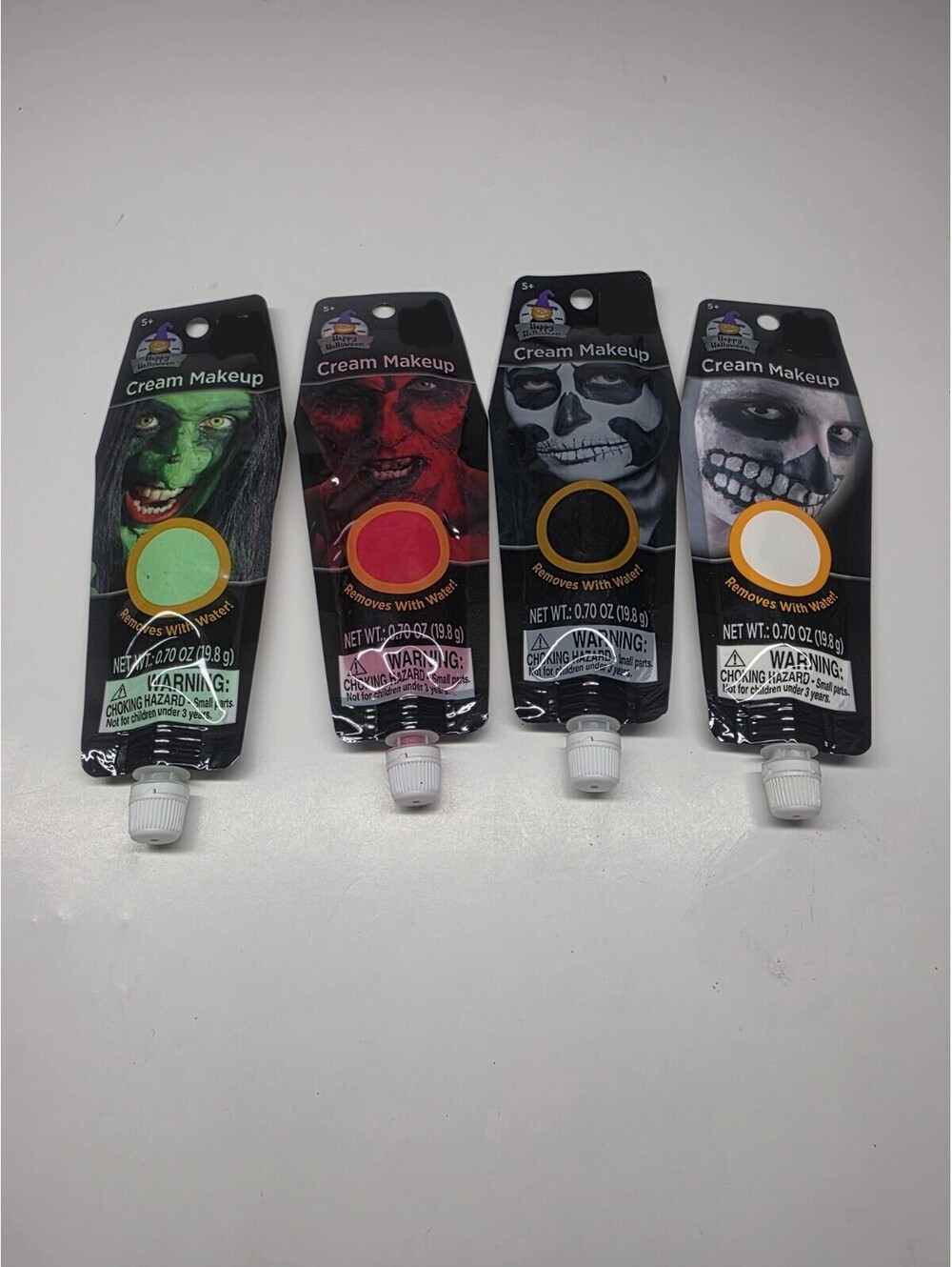 Halloween Cream Makeup Kit 4 Pack Removes With Water New!